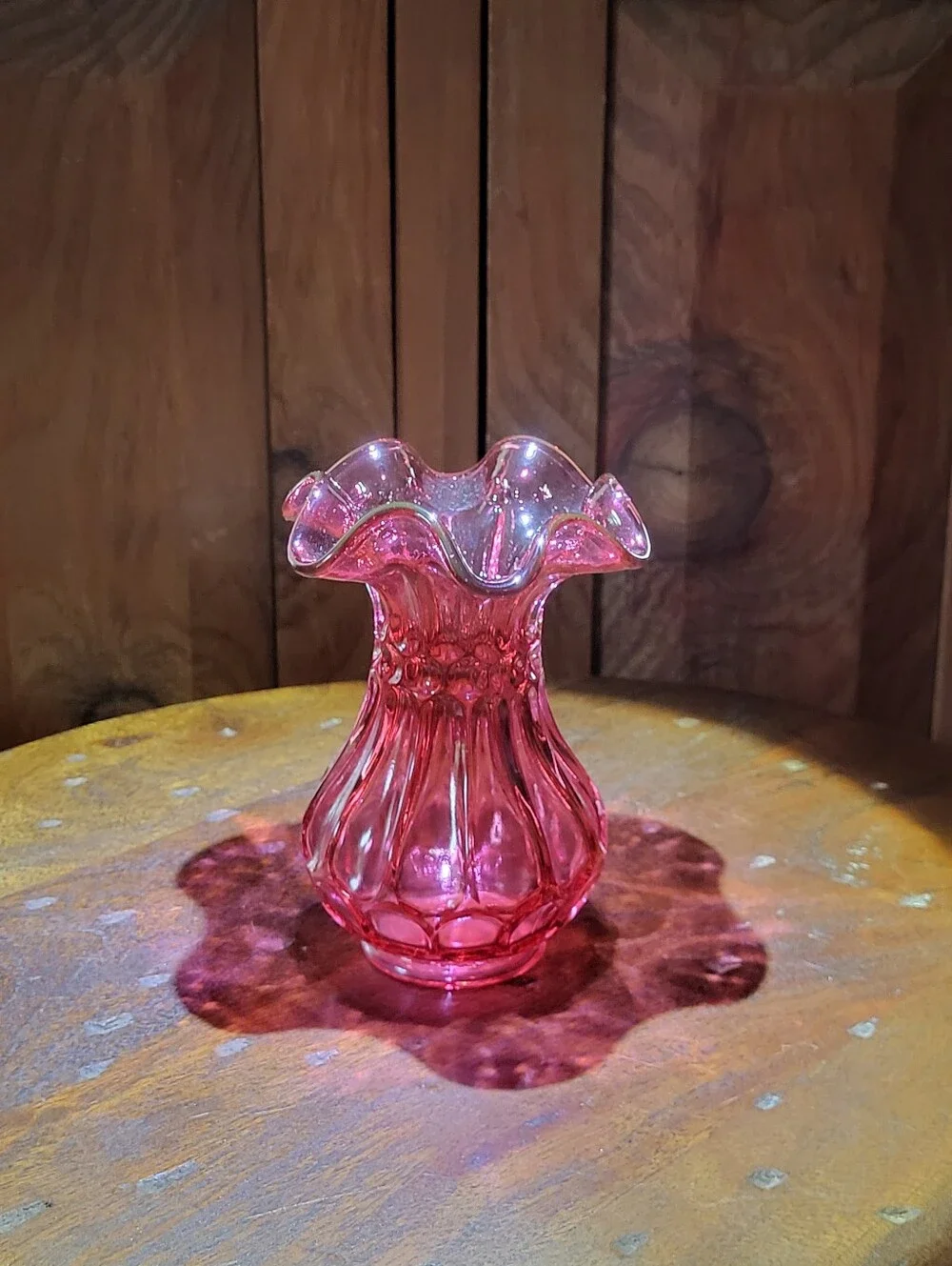 Fenton Ruffled Glass Vase